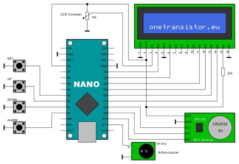 Alarm clock with DS1302 RTC · One Transistor