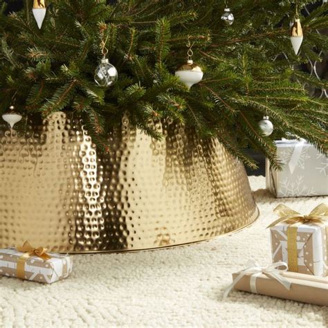 Bash Gold Christmas Tree Collar + Reviews | Crate & Barrel | Christmas tree base, Christmas tree ...