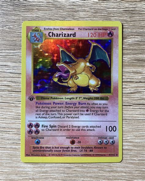 Charizard Shadowless 1st Edition (Holo) - Pokémon Card Proxy - Proxy King