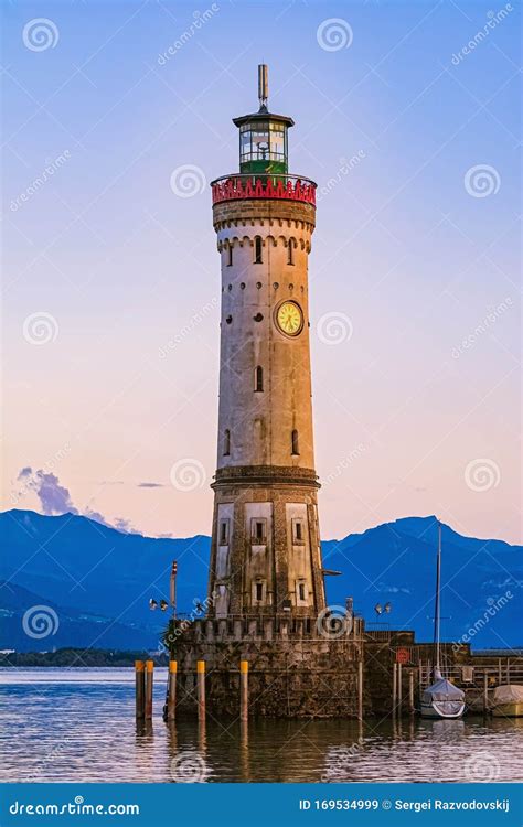 Lighthouse in Lindau stock image. Image of sightseeing - 169534999