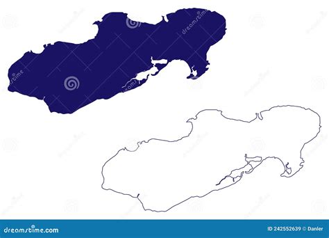 Utila Island Republic of Honduras, Cenrtal America, Caribbean Islands Map Vector Illustration ...