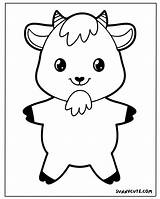 Cute Goat Coloring Pages Free PDF Printables  Sunny sketch template