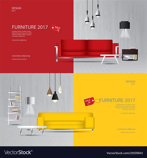 2 banner furniture sale design template Royalty Free Vector