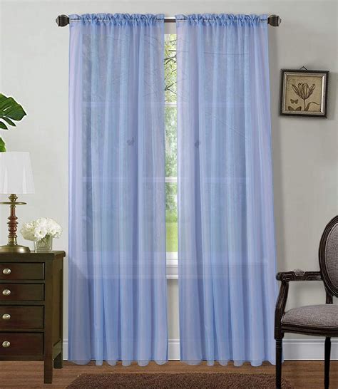 Sapphire Home 2 Panels Window Sheer Curtains 54" x 63" Inches 108" Total Width, Voile Panels for ...