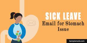 Sick Leave Email for Stomach Issue Format, Sample