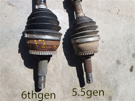 04-06 6thgen vs 02-03 5thgen Axle Comparison (6-Speed Transmission ONLY)