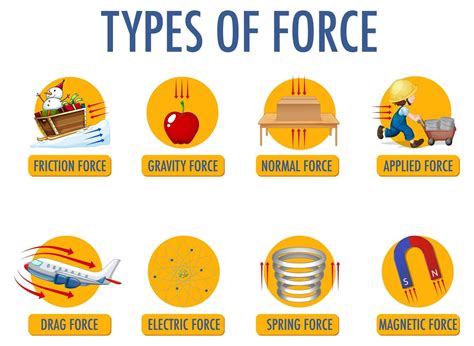 Types of force for children physics educational 1784006 Vector Art at Vecteezy