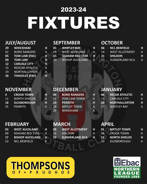 Heaton Stannington FC on Twitter: "FIXTURES 23-24 Following the FA Cup & FA Vase draws, and the ...