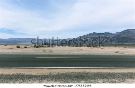 Horizontal Paved Road Desert Striped Mountains Stock Photo 275885498 ...