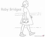 Coloring Ruby Bridges Pages Drawing History Kids Month Printable Bridge  sketch template