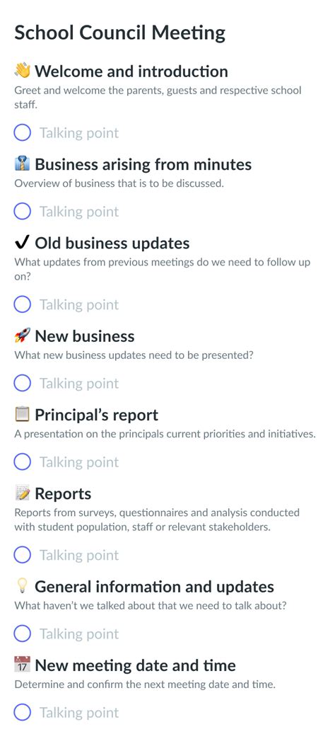 School Council Meeting Template | Fellow.app