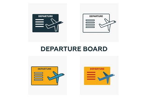 Departure Board Icon Set Graphic by aimagenarium · Creative Fabrica