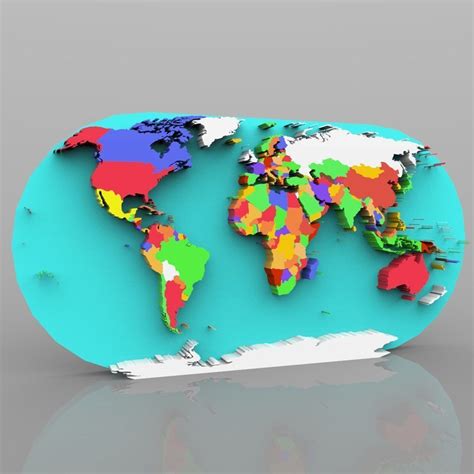 World Map in 3ds and obj format 3D model | CGTrader