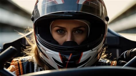 Premium AI Image | Portrait of a professional woman sports car racer in ...