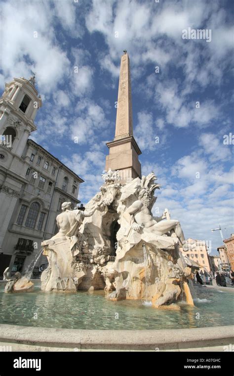 Four Rivers Fountain, Rome Stock Photo - Alamy