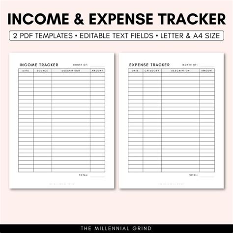 Monthly Expense Tracker Template Printable Monthly Budget ...