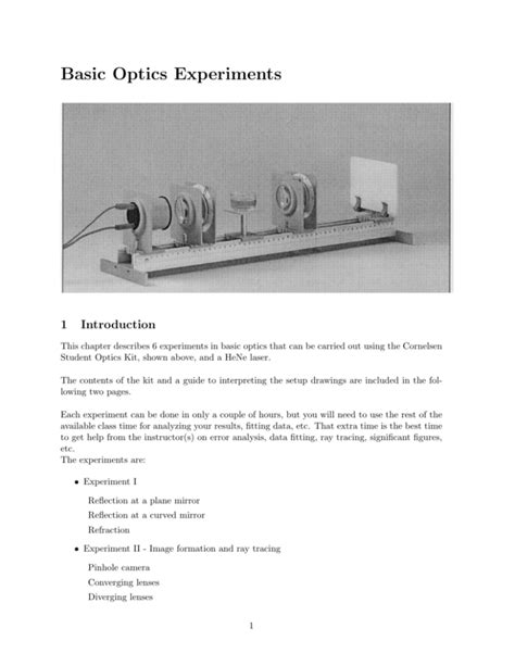 Basic Optics Experiments