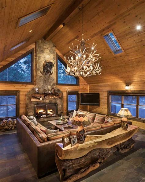 Charming rustic mountain cabin provides idyllic getaway in a pine forest | Rustic living room ...