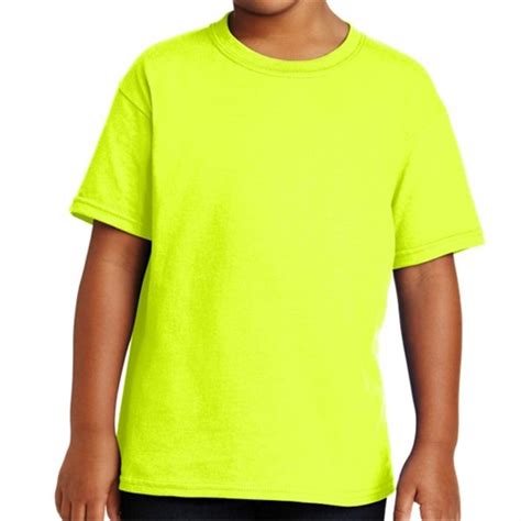 Gildan 5000B Youth Cotton T-Shirt - Neon Yellow - AuthenticSoccer.com