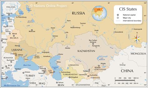 Political Map of the Commonwealth of Independent States - Nations ...