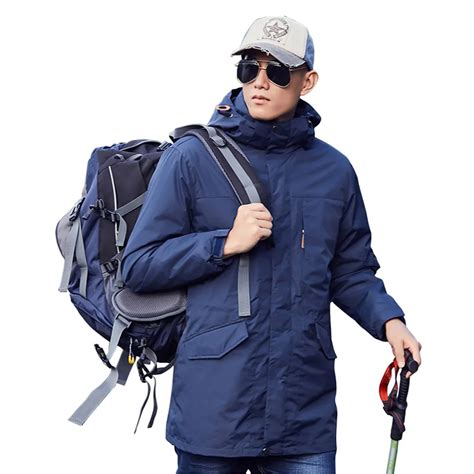 Hiking Jacket Waterproof 2018 Winter Men Hooded Warm Jacket Male Windproof Outdoor Sports Coats ...