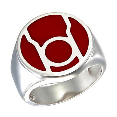 Red Lantern Inspired Silver Ring Red Edition Jewelry