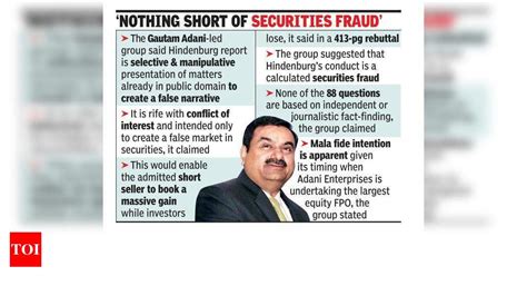 Hindenburg report ‘calculatedattack’ on India, claims Adani - Times of ...