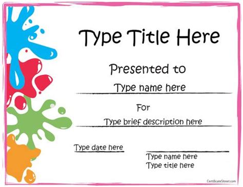 Printable Award Certificate For Kids - Tedy Printable Activities