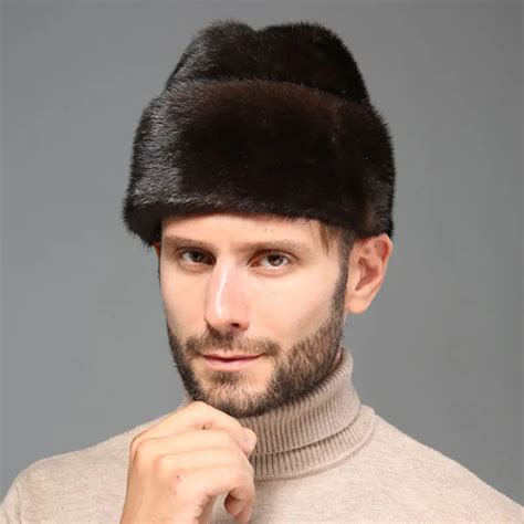 Aliexpress.com : Buy Winter Hats Men Mink NEW Natural Color Fur Hat ...