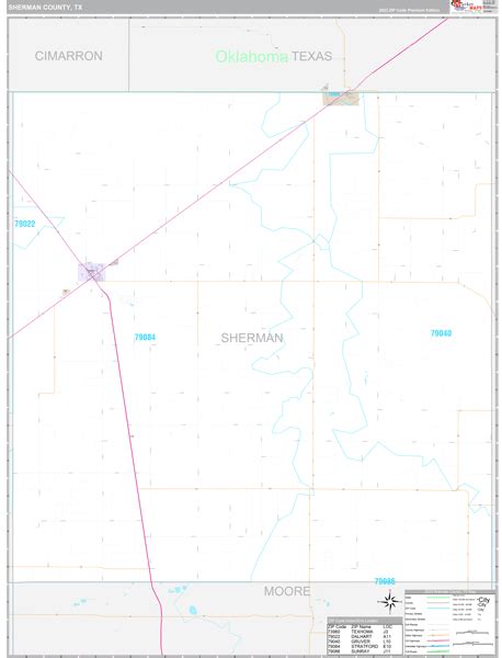 Sherman County, TX Wall Map Premium Style by MarketMAPS - MapSales