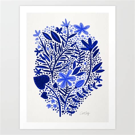 Blue Garden Art Print by Cat Coquillette | Society6