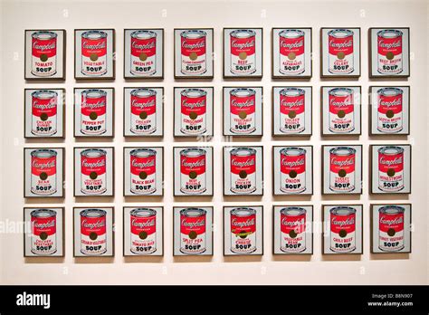 Andy Warhol's Campbell soup display, museum of modern art Stock Photo ...