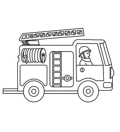 Fire Truck Template Printable Fire Truck Simple Coloring Pages | Truck ...