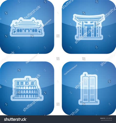 Most Famous Architecture Landmarks Around World Stock Vector (Royalty ...