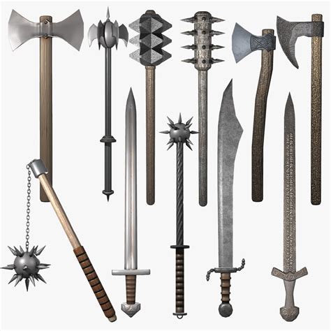 medieval weapon obj