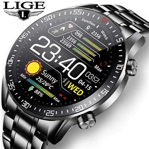 LIGE 2021 New Smart Watch Men Full Touch Screen Sports Fitness Watch ...