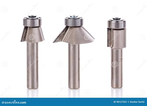 Drill Bits Of Different Shapes For Wood On White Stock Image - Image of object, hardware: 98127551