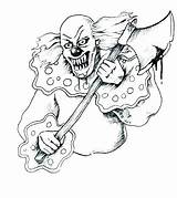 Scary Clown Coloring Pages To Download sketch template