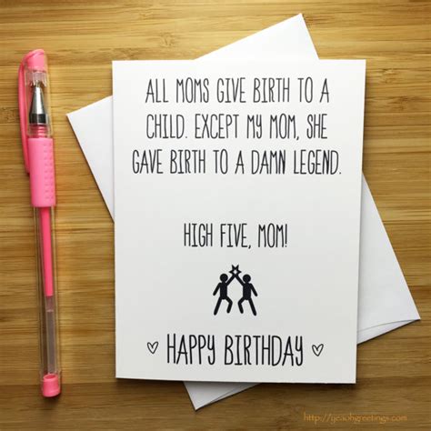 Funny Happy Birthday Mom Card, Mother Happy Birthday, Happy Birthday ...