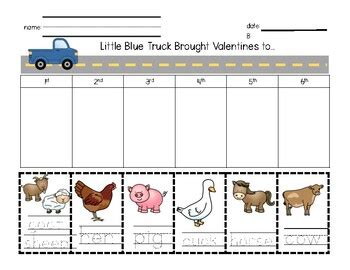 Little Blue Truck's Valentine Retell by Syd in SPED | TPT