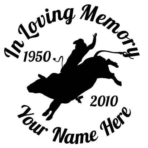 In Loving Memory Rodeo Cowboy Bull Rider Sticker