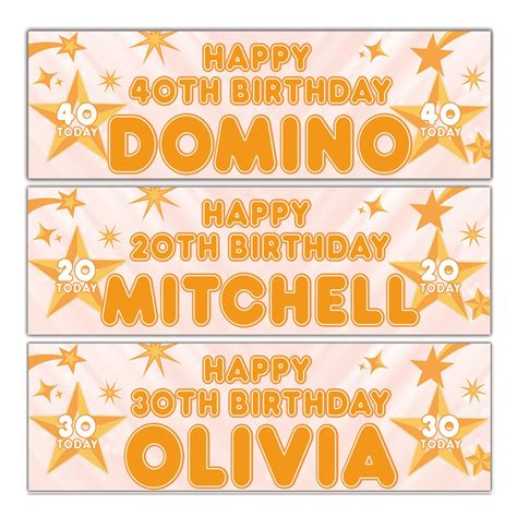 Personalised Star Birthday Banners 2 pieces from £4.99, Free post Green