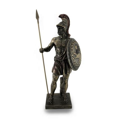 Greek Hero Ajax the Great Holding Spear and Shield Bronze Finish Statue ...