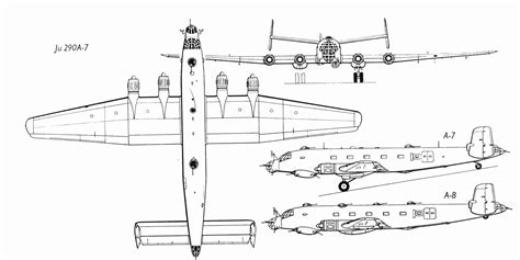 Junkers Ju 290 Blueprint - Download free blueprint for 3D modeling