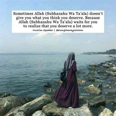 a woman standing on rocks looking out over the water with a quote above ...