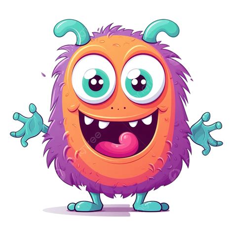 Happy Cartoon Monster Halloween Vector Illustration Of Funny Monster Creature, Monster Mouth ...