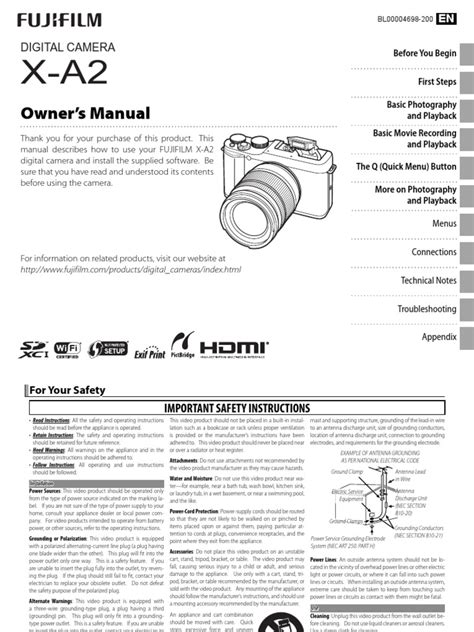 Fujifilm Xa2 Manual en | PDF | Battery Charger | Ac Power Plugs And Sockets