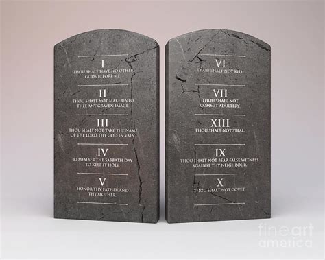 Ten Commandments Stone Tablets Digital Art by Allan Swart - Fine Art ...