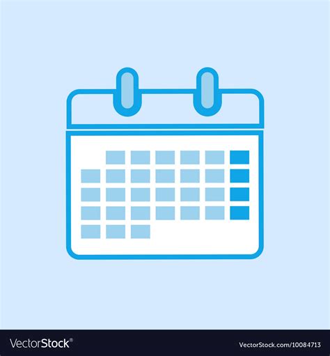 Calendar icon simple blue Royalty Free Vector Image