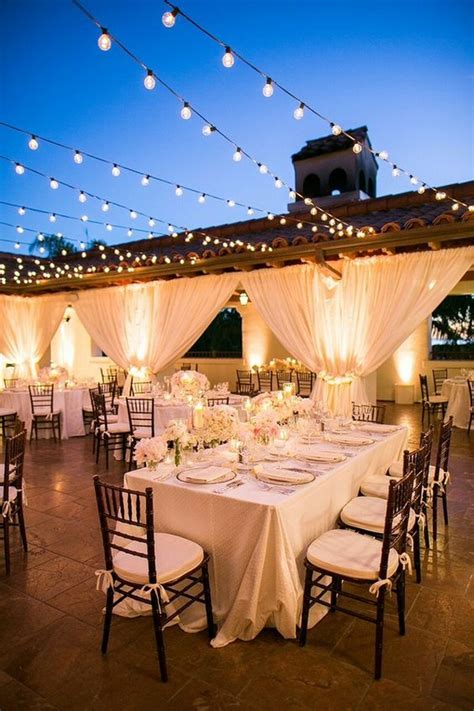 outdoor wedding reception ideas with string lights - EmmaLovesWeddings